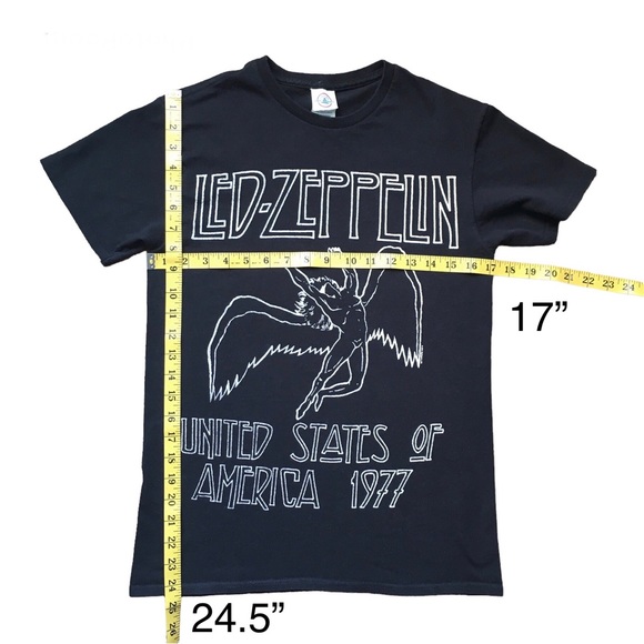 Vintage Led Zeppelin Delta Pro Weight black cotton tshirt small 1977 USA tour - Picture 2 of 11